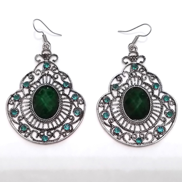 Jewelry Emerald Green Crystal Boho Earrings Poshmark